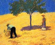 August Macke Baum im Kornfeld oil